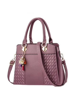 Polyurethane Shoulder Bag Purple 