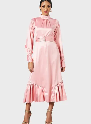 Ruffle Hem Knitted Dress 