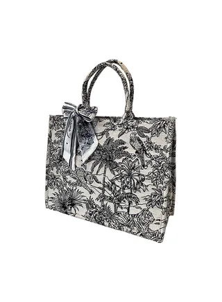 Big Capacity Bolsa Scarves Tote Bag Black/White 