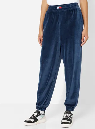 Logo Velour Badge Relaxed Sweatpants 