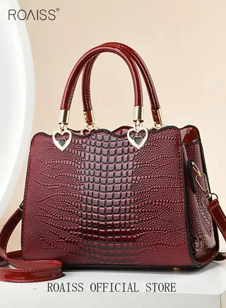 Women Shoulder Bag  Fine PU Leather Smooth Zipper Large Capacity Multilayer Space Quality Inside 
