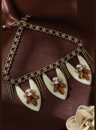 Gold Plated Designer Stone Party Necklace For Women