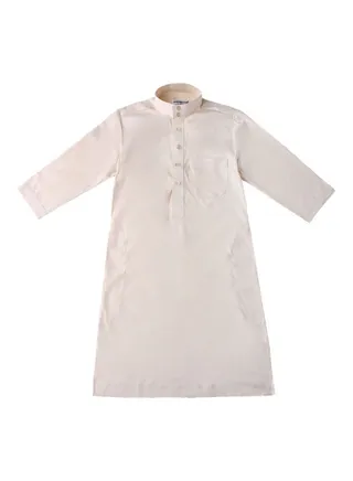 Long Sleeve Casual Kurta Beige 