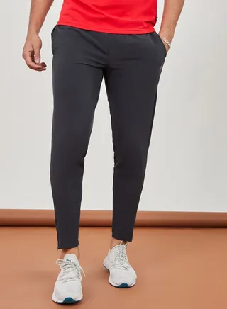 Woven Running Track Pants with Zip Hem