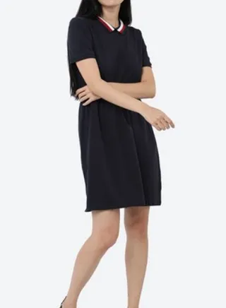 Abby Relaxed Polo Dress Black/White/Red 