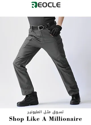 Men's Tactical Pants Lightweight Performance Pants with Multi Cargo Pockets Anti-rip Waterproof Military Combat Cargo Work Hiking Pants 