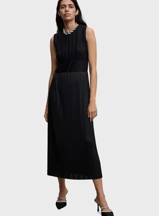 Pleated Skater Dress 