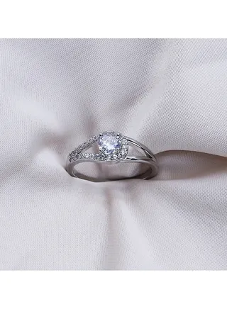Soiree Zircon Ring Of Fluffy Women's Accessories-Silver 