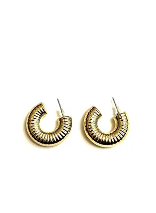Gold Corrugated Chunky hoops 