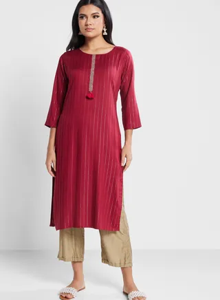 Printed Embroidered Kurti 