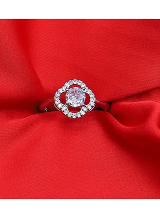 Soiree Zircon Ring Of Fluffy Women's Accessories-Silver 