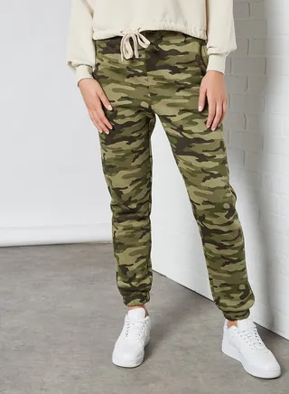 Camo Print Sweatpants Green 