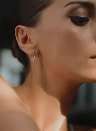 Pole Star Earrings Gold Plating - Silver 