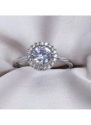 Soiree Zircon Ring Of Fluffy Women's Accessories-Silver 