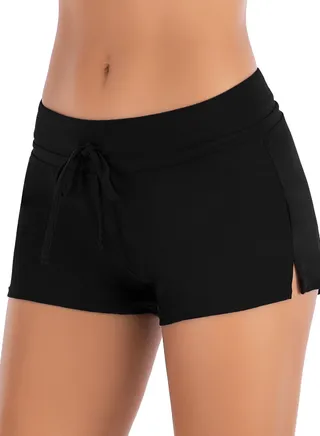 Swimming Trunks Flat Corner Swimming Trunks for Women Conservative Solid Color Fit Beach Swimming Suit 