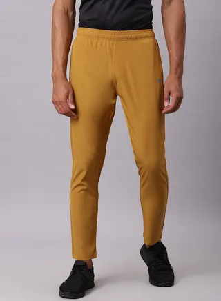 Logo Sports Drawstring Trackpants Mustard 