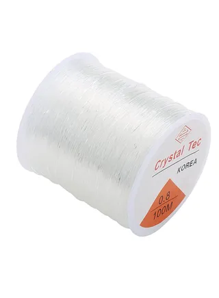 Clear Elastic Beading Threads Crystal Elastic Stretchy Bracelet String Nylon Jewelry String Line for DIY Seed Beads, Pony Beads, Bracelets and Jewelry Making (100m 0.8mm) 