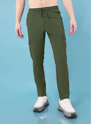 Solid 4-Way Stretch Cargo Pants 