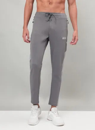 Contrast Side Panel Track Pants with Zip Pocket
