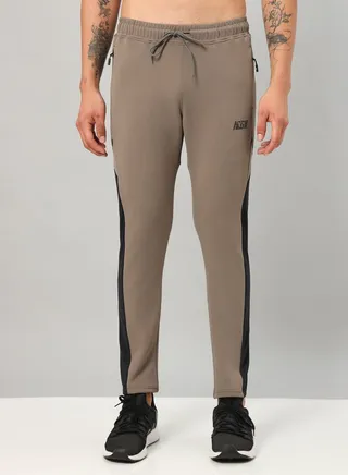 Contrast Side Panel Track Pants with Zip Pocket 