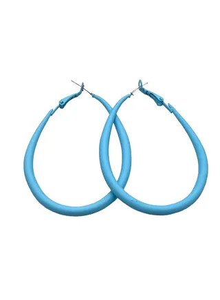 Egg Shape Earring Of Fluffy Women's Accessories-Blue 