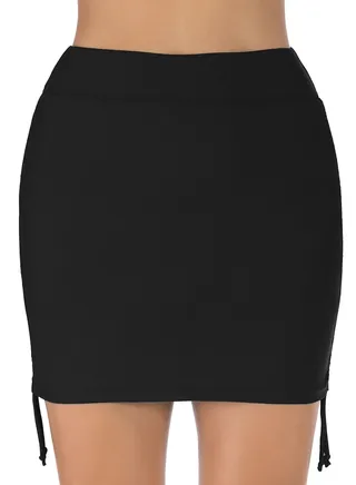 Leisure and Vacation Ladies Split Swimming Dress Solid Color Versatile Adjustable High Waist Swimming Pants 