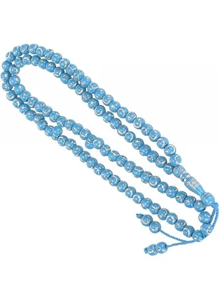 99 Resin Bronzing Printed Carved Prayer Meditation Rosary Bracelet 
