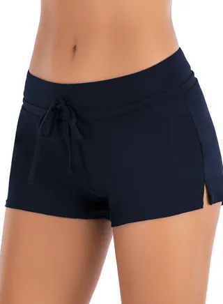 Swimming Trunks Flat Corner Swimming Trunks for Women Conservative Solid Color Fit Beach Swimming Suit 