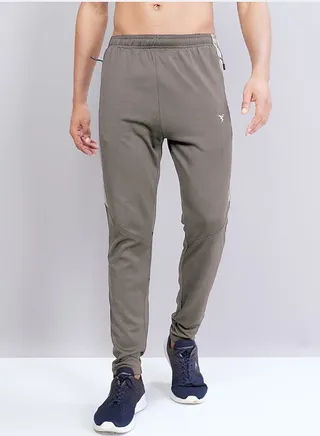 Solid Cut & Sew Slim Fit Track Pants