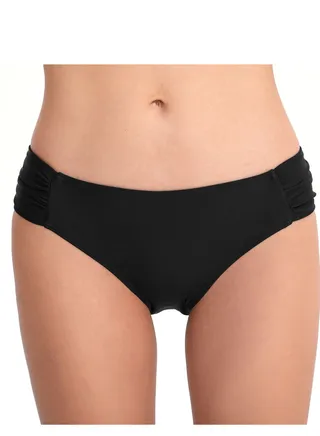 A New Swimming Trunks Conservative Pleated Women's Briefs Solid Color Swimming Trunks 
