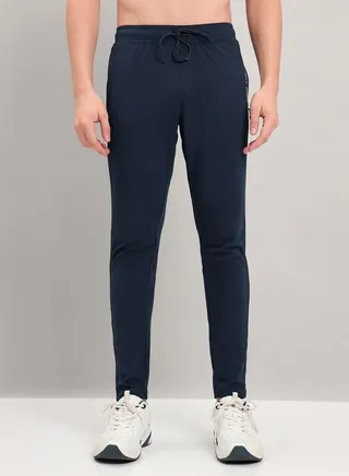 Slogan Print Pocket Slim Fit Track Pants