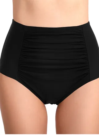 Beach Pants Woman Pleated Tight Fashion Swim Trunks Hip Wrap Abdominal High Waist Swim Briefs Woman 