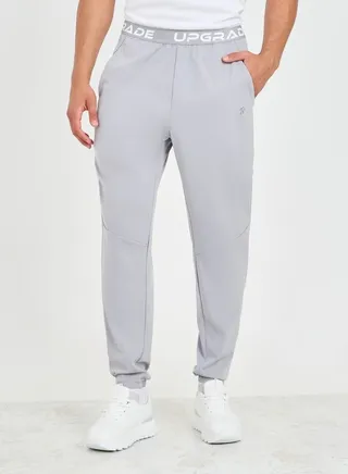 Slim Fit Running Trackpants with Printed Elasticated Waistband 