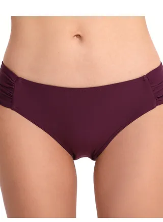 A New Swimming Trunks Conservative Pleated Women's Briefs Solid Color 