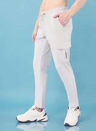 Solid Cargo Pants with Drawstring