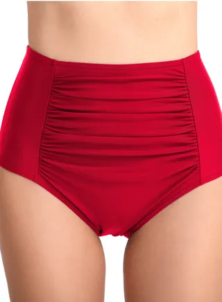 Beach Pants Woman Pleated Tight Fashion Swim Trunks Hip Wrap Abdominal High Waist Swim Briefs Woman 