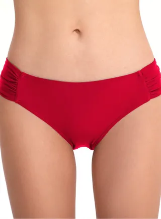 A New Swimming Trunks Conservative Pleated Women's Briefs Solid Color Swimming Trunks 