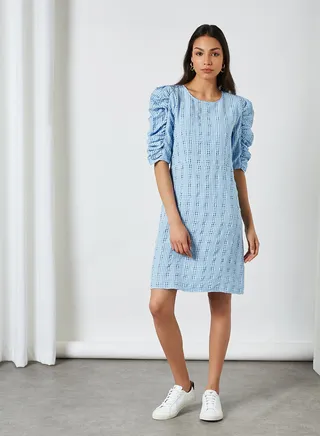 Checked Dress Blue Heron 