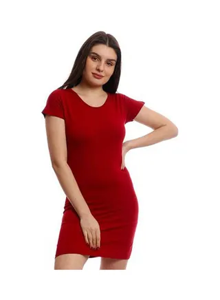 Dress Cotton Short Sleves Red 