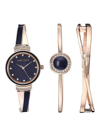 Women's Water Resistant Analog Watch With Bracelet Set AK/3292NVST 
