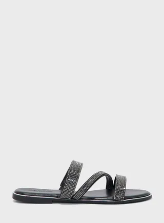 Diamante Strap Flat Sandal 