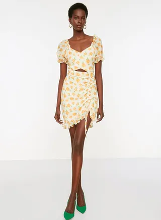 Floral Cut Out Detailed Dress 