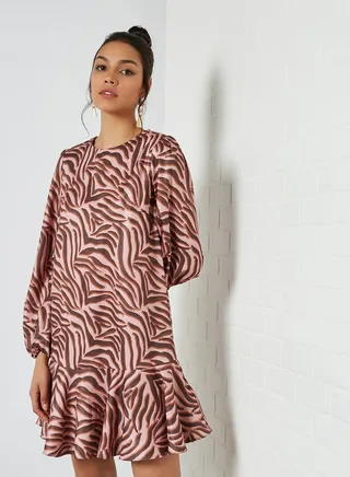 All-Over Printed Dress Pink 