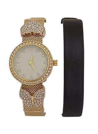 Ladies Casual Analog Wrist Watch With Interchangeable Straps A1054G-42-E27 
