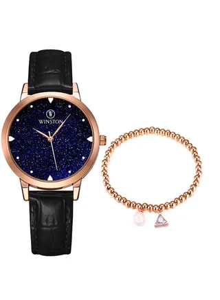 Leather Analog Watch Set WWT6850 