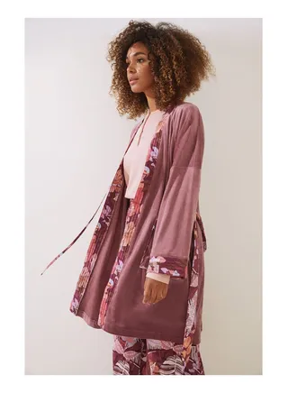 Velvet short dressing gown 