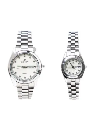Water Resistant Stainless Steel Analog Couple Watch Set WMW4277BBB 