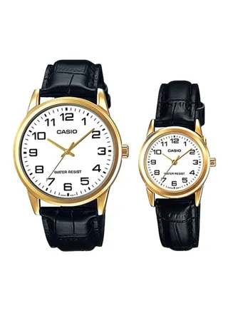 Water Resistant Analog Couple Watch Set MTP/LTP-V001GL-7BUDF 