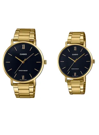 CASIO COUPLE WATCH GOLD TONE MTP/LTP-VT01G-1BUDF 