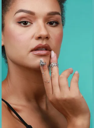 Silver Plated Designer Stone Western Wear Ring For Women